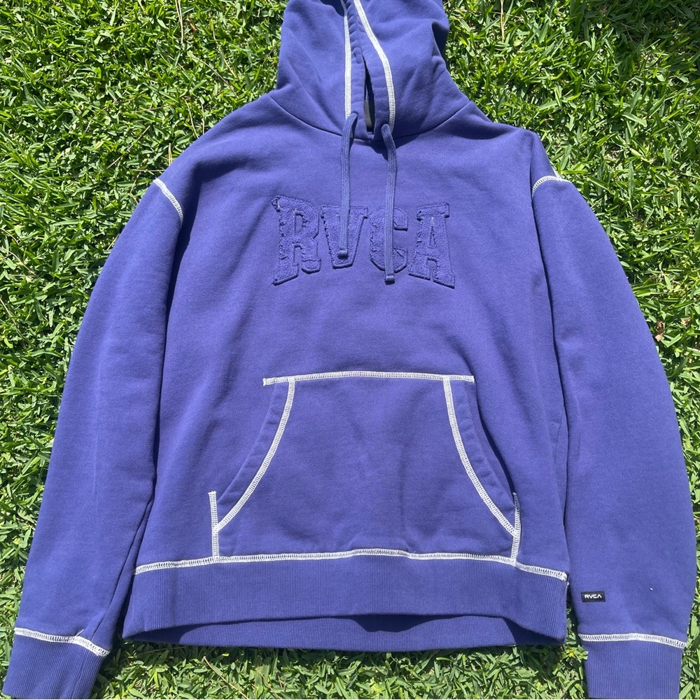 RVCA Purple Hoodie with Contrast Stitching